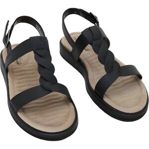 Easy Street Tampa Black Comfort Sandals for Women Casual Slingback 8M